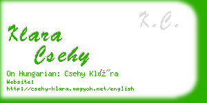 klara csehy business card